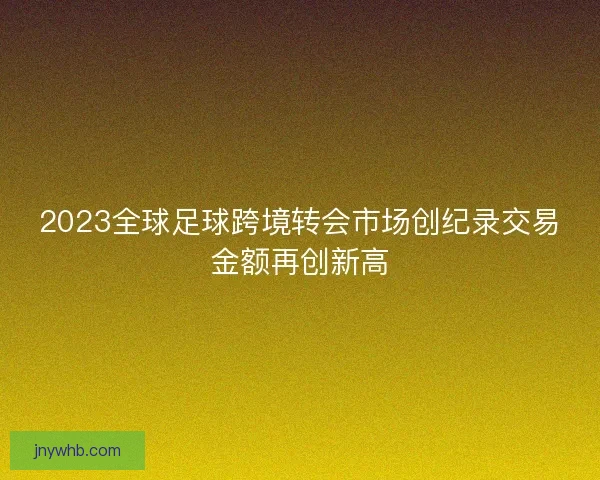 2023全球足球跨境转会市场创纪录交易金额再创新高