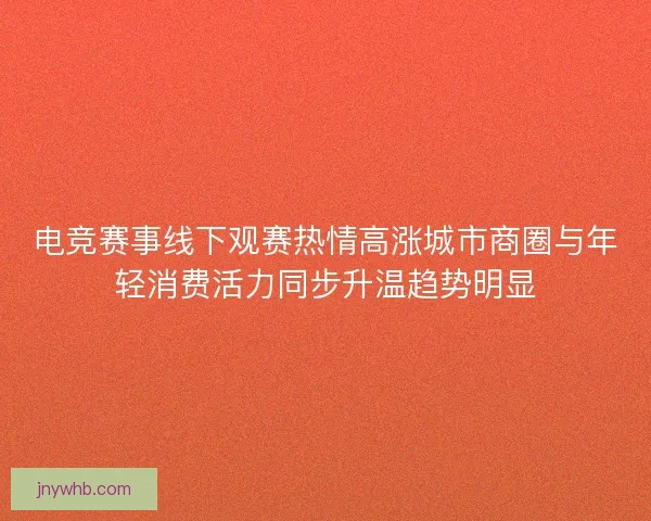 电竞赛事线下观赛热情高涨城市商圈与年轻消费活力同步升温趋势明显